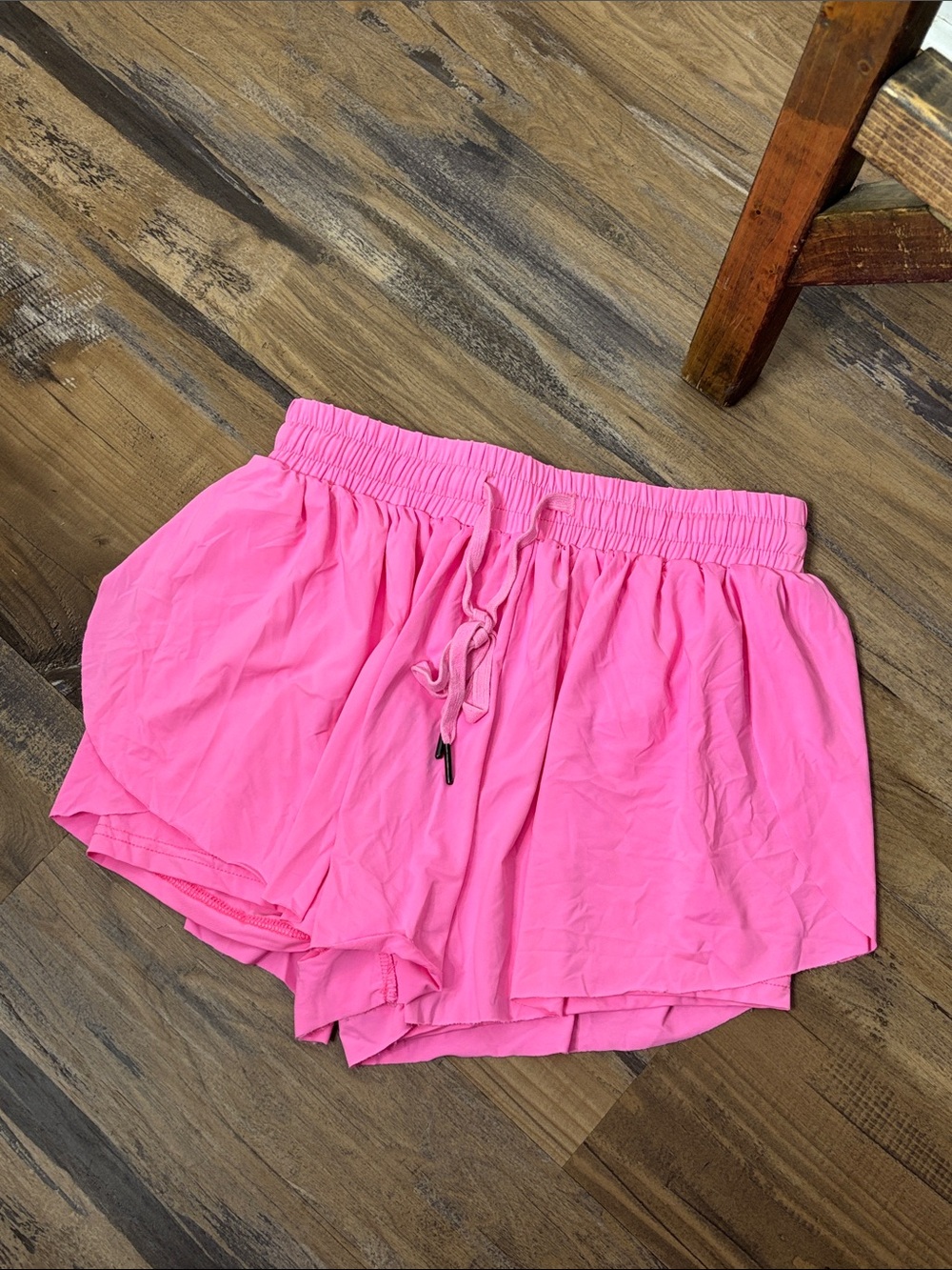 Automet Women’s Bright Pink Elastic-Waist Athletic Shorts Size XS